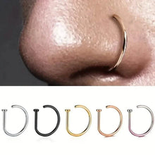 Load image into Gallery viewer, Elegant Punk-Style Stainless Steel Nose Rings - Clip-On Non-Piercing Design