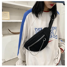 Load image into Gallery viewer, Elegant Purple Ladies Chain Waist Bag Canvas Fanny Pack Luxury Outdoor Chest Bag Phone Purse For Everyday Use