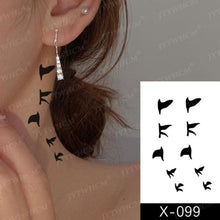 Load image into Gallery viewer, Elegant Small Waterproof Temporary Tattoo Sticker Makeup Flame Finger Black Square Rose Flower High Quality Design For Womens
