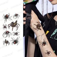 Load image into Gallery viewer, Elegant Small Waterproof Temporary Tattoo Sticker Makeup Flame Finger Black Square Rose Flower High Quality Design For Womens