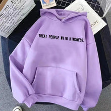 Load image into Gallery viewer, Elegant Spring Casual Treat People With Kindness Women/Men Vintage Casual Casual Hoodies with Pockets Letter Print Design and Cute Print Drawstring Hoodies For Men Women Comfortable Unisex Hoodies