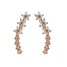 Load image into Gallery viewer, Elegant Star Flower Climber Rhinestone Earrings