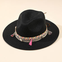 Load image into Gallery viewer, Elegant Tassel Beach Hats For Women Women's Bucket Sun Hat Max Sun Protection Holiday Hats Ladies Sun Hat Summer Straw Hats UV Protection Foldable Travel One Size Hat Modern Summer Fedoras For Party