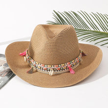 Load image into Gallery viewer, Elegant Tassel Beach Hats For Women Women's Bucket Sun Hat Max Sun Protection Holiday Hats Ladies Sun Hat Summer Straw Hats UV Protection Foldable Travel One Size Hat Modern Summer Fedoras For Party