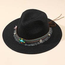 Load image into Gallery viewer, Elegant Tassel Beach Hats For Women Women's Bucket Sun Hat Max Sun Protection Holiday Hats Ladies Sun Hat Summer Straw Hats UV Protection Foldable Travel One Size Hat Modern Summer Fedoras For Party