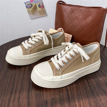 Load image into Gallery viewer, Elegant Thick Womens Sneakers Platform Sport Shoes Spring Casual Basket Flat Tennis Athletic Canvas Trainers White Sneakers Low Top Canvas Sneakers Lace-up Shoes Fashion Classic Casual Sneakers
