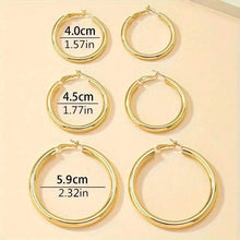Load image into Gallery viewer, Elegant, Trendy and Shiny Gold Hoop Earrings