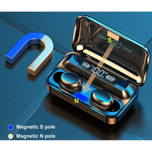 Load image into Gallery viewer, Elegant TWS Bluetooth 5.0 Earphones 2200mAh Charging Box Modern Wireless Headphone 9D Stereo Sports Waterproof Earbuds Luxury Headsets With Microphone Wireless Headphones with LED Display Wireless Earbuds with Mic, IPX8 Waterproof Touch Control Headphones