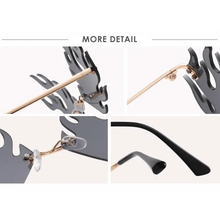 Load image into Gallery viewer, Elegant Unisex Rimless Sunglasses Women Fashion Unique Sun Glasses Design Black Red Bright Colors Perfect Gift