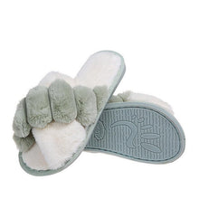 Load image into Gallery viewer, Elegant Warm Fluffy Slippers Women Faux Fur Indoor Floor Slides Flat Soft Furry Shoes Non Slip House Soft Plush Cozy House Shoes Furry Open Toe Indoor Outdoor Slip On Warm Winter Shoes