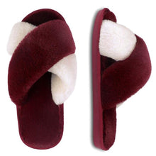Load image into Gallery viewer, Elegant Warm Fluffy Slippers Women Faux Fur Indoor Floor Slides Flat Soft Furry Shoes Non Slip House Soft Plush Cozy House Shoes Furry Open Toe Indoor Outdoor Slip On Warm Winter Shoes
