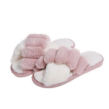 Load image into Gallery viewer, Elegant Warm Fluffy Slippers Women Faux Fur Indoor Floor Slides Flat Soft Furry Shoes Non Slip House Soft Plush Cozy House Shoes Furry Open Toe Indoor Outdoor Slip On Warm Winter Shoes