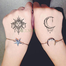 Load image into Gallery viewer, Elegant Waterproof Tattoo Sticker Sun Moon Fake Tatto Fashion Moon Temporary Fun Sun Wave Magic Tatoos For Womens Mens