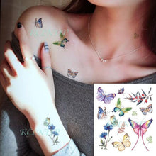 Load image into Gallery viewer, Elegant Waterproof Temporary Butterfly Sticker Tattoo Fake Halloween Party Tattoo For Woman Girls