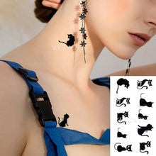 Load image into Gallery viewer, Elegant Waterproof Temporary Tattoo Sticker Cat Fox Flash Tatoo Neck Hand Modern Tattoo Stickers Butterflies Cats For Womens