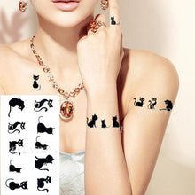 Load image into Gallery viewer, Elegant Waterproof Temporary Tattoo Sticker Cat Fox Flash Tatoo Neck Hand Modern Tattoo Stickers Butterflies Cats For Womens