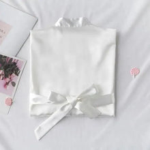 Load image into Gallery viewer, Elegant Wedding Bride Robe Lightweight Short Silk Sleepwear Women Indoor Bathrobes
