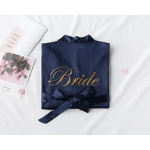 Load image into Gallery viewer, Elegant Wedding Bride Robe Lightweight Short Silk Sleepwear Women Indoor Bathrobes