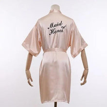 Load image into Gallery viewer, Elegant Wedding Bride Robe Lightweight Short Silk Sleepwear Women Indoor Bathrobes