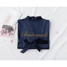 Load image into Gallery viewer, Elegant Wedding Bride Robe Lightweight Short Silk Sleepwear Women Indoor Bathrobes