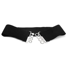Load image into Gallery viewer, Elegant Wide Fabric Strap Silver Metal Buckle Belts For Women Trendy Women's Fashion Stretchable Classic Color Belts