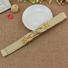 Load image into Gallery viewer, Elegant Wide Fabric Strap Silver Metal Buckle Belts For Women Trendy Women's Fashion Stretchable Classic Color Belts