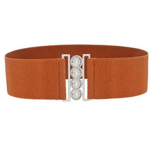 Load image into Gallery viewer, Elegant Wide Fabric Strap Silver Metal Buckle Belts For Women Trendy Women's Fashion Stretchable Classic Color Belts