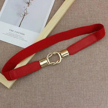 Load image into Gallery viewer, Elegant Wide Fabric Strap Silver Metal Buckle Belts For Women Trendy Women's Fashion Stretchable Classic Color Belts