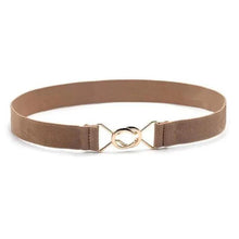 Load image into Gallery viewer, Elegant Wide Fabric Strap Silver Metal Buckle Belts For Women Trendy Women's Fashion Stretchable Classic Color Belts