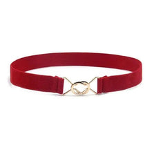 Load image into Gallery viewer, Elegant Wide Fabric Strap Silver Metal Buckle Belts For Women Trendy Women's Fashion Stretchable Classic Color Belts