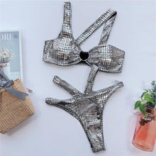 Load image into Gallery viewer, Elegant Women Bandage Swimwear Women Snake Bikini Swimsuit Female Gold Bikini Set Bathing Suit Swim Wear Women Shiny Bikini String Two Pieces Swimsuit Female Swimwear