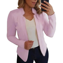 Load image into Gallery viewer, Elegant Women Blazer Thin Long Sleeve Blazer Solid Color Office Lady Suit Coat Fashionable Women Basic Coats