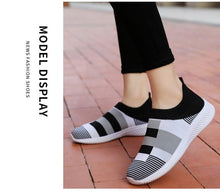 Load image into Gallery viewer, Elegant Women Shoes Espadrilles Knitted Sneakers Women New Flat Shoes Mix Color Casual Walking Shoes Slip-on Sock Shoe Lady Girls Running Shoes Mesh Air Mesh Womens Espadrilles