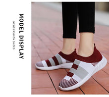 Load image into Gallery viewer, Elegant Women Shoes Espadrilles Knitted Sneakers Women New Flat Shoes Mix Color Casual Walking Shoes Slip-on Sock Shoe Lady Girls Running Shoes Mesh Air Mesh Womens Espadrilles