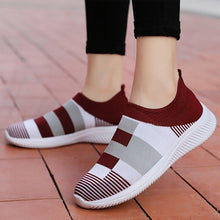 Load image into Gallery viewer, Elegant Women Shoes Espadrilles Knitted Sneakers Women New Flat Shoes Mix Color Casual Walking Shoes Slip-on Sock Shoe Lady Girls Running Shoes Mesh Air Mesh Womens Espadrilles