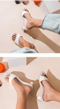 Load image into Gallery viewer, Elegant Women Slippers Summer Outdoor Beach Flip Flop Open Toe Flat Casual Low Heel Sandal Square Open Toe Heeled Sandals Beach Charming Sandals