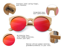 Load image into Gallery viewer, Elegant Wooden Design Classic Sunglasses Design Stylish Popular Wooden Sunglasses For Men & Women Round Bamboo Glasses Mirror Sun Glasses Retro Glasses