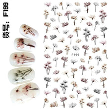 Load image into Gallery viewer, Embossed 3D Nail Stickers Blooming Flower 3D Nail Art Stickers Decals Adhesive Manicure Nail Art Tips Decoration Adhesive Abstract Face Curve Graffiti Nail Design for Acrylic Nail Supplies Designer Nail Decorations for Women Girls Kids