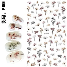 Load image into Gallery viewer, Embossed 3D Nail Stickers Blooming Flower 3D Nail Art Stickers Decals Adhesive Manicure Nail Art Tips Decoration Adhesive Abstract Face Curve Graffiti Nail Design for Acrylic Nail Supplies Designer Nail Decorations for Women Girls Kids