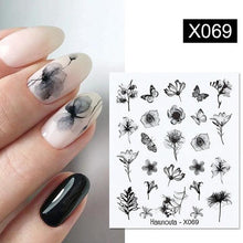 Load image into Gallery viewer, Embossed Nails Sticker 3D Flower Leaves Slider Water Transfer Nail Decals for Nail Art Transfer Sticker 3D Wave Design Decoration for Women Girls Art Stickers Decal Decoration Metallic Curve Strip Line Nail Decor