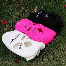 Load image into Gallery viewer, Embroidery Three-hole Balaclava Knit Hat Army Tactical CS Winter Ski Riding Mask Beanie Prom Party Mask Warm Mask Three 3 Hole Balaclava Knit Hat Ski Mask 3-Hole Knit Hat Full Face Cover Balaclava Hats Funny Party Embroidery Beanies Caps