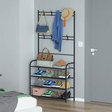 Load image into Gallery viewer, Entryway Coat Hat Rack Shoe Storage Shelf