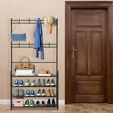 Load image into Gallery viewer, Entryway Coat Hat Rack Shoe Storage Shelf