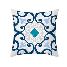 Load image into Gallery viewer, Ethnic Floral Patterns Sofa Cushion Cases Nordic Geometric Simple Blue Modern Decorative Throw Pillow Case Cushion Case For Room Bedroom Pillows Case Bohemian Decor Home Pillows 45x45CM
