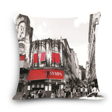 Load image into Gallery viewer, European Style Throw Pillow Covers Red London Street Bus Telephone Booth Big Ben Square Cushion Covers For Home Bed Sofa Throw Pillow Covers Red Bus and Telephone Booth Design Cushion Case Cotton Linen Home Sofa Decor 45X45CM