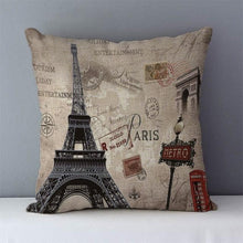 Load image into Gallery viewer, European Style Throw Pillow Covers Red London Street Bus Telephone Booth Big Ben Square Cushion Covers For Home Bed Sofa Throw Pillow Covers Red Bus and Telephone Booth Design Cushion Case Cotton Linen Home Sofa Decor 45X45CM