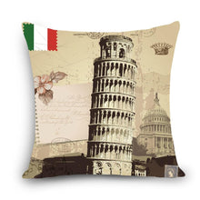 Load image into Gallery viewer, European Style Throw Pillow Covers Red London Street Bus Telephone Booth Big Ben Square Cushion Covers For Home Bed Sofa Throw Pillow Covers Red Bus and Telephone Booth Design Cushion Case Cotton Linen Home Sofa Decor 45X45CM