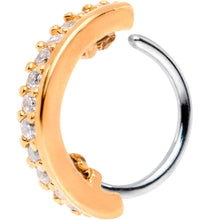 Load image into Gallery viewer, 18G Clear CZ Gem Rose Gold Tone Sleek Seamless Circular Ring