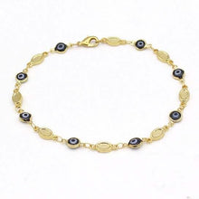 Load image into Gallery viewer, Evil Eye Anklet 10'' Blue High Polish