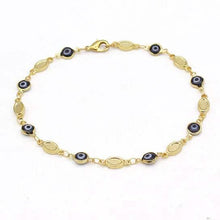 Load image into Gallery viewer, Evil Eye Anklet 10" Blue Plain Mariner High Polish